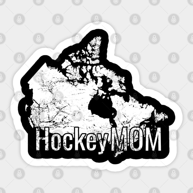 Hockey Mom in Wintery White Canada Sticker by M Dee Signs